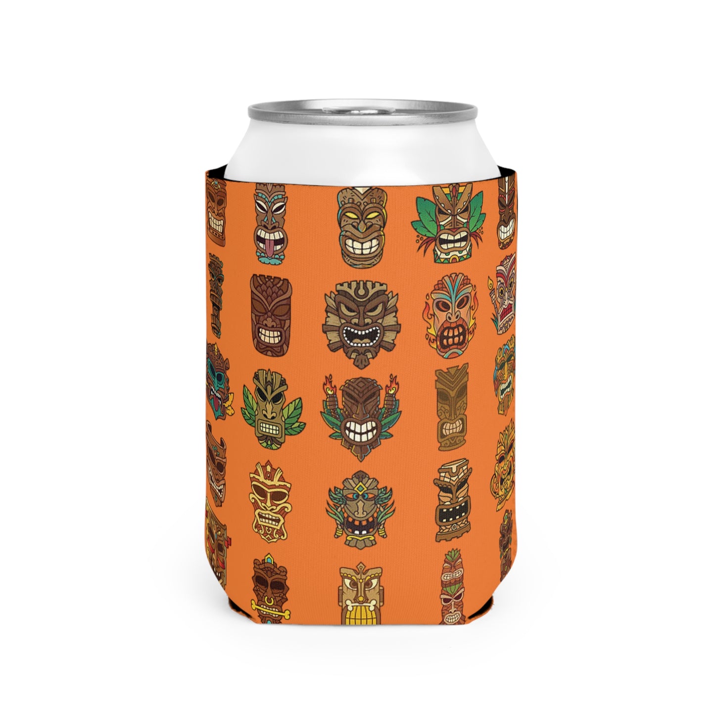 Tiny Tiki Dudes/Lt. Crusta Orange Can Cooler Sleeve - Perfect for Outdoor Picnics