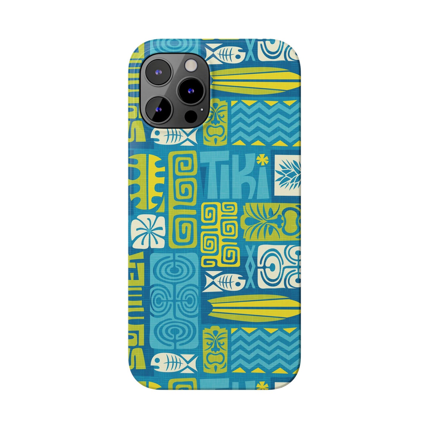 Slim Phone Cases - Tiki Poster Blue