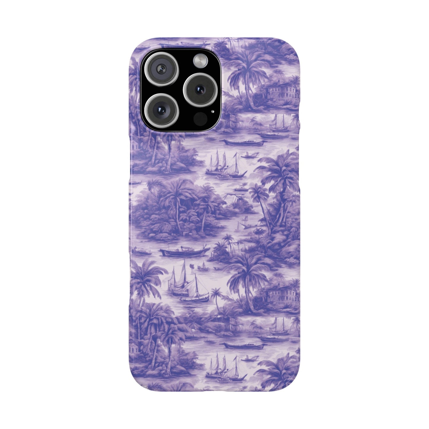 Slim Phone Cases - Tropical Toile #1, purple