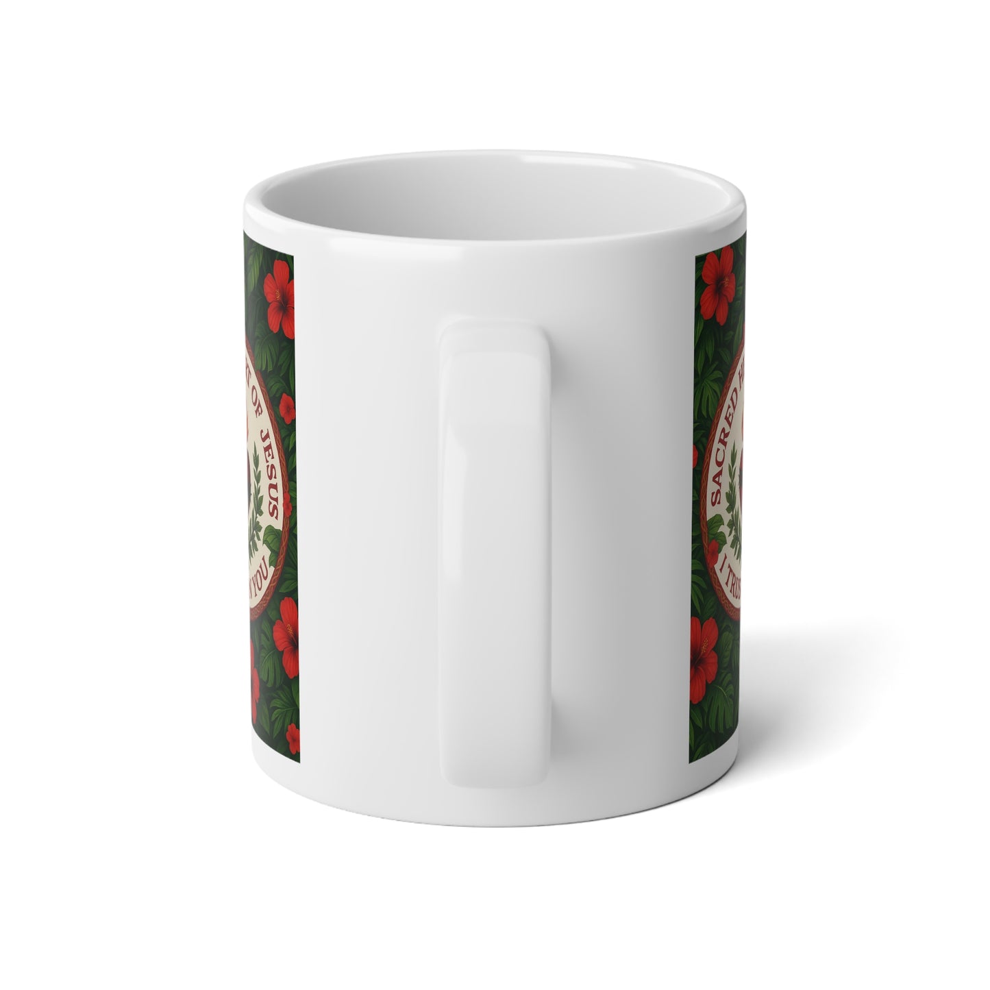 Religious Jumbo Mug, 20oz, Sacred Hear of Jesus Prayer | Tropical Coffee Cup