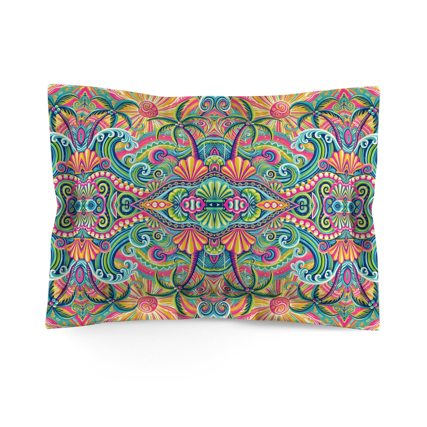 Microfiber Pillow Sham | Tropical Vibes for Relaxation / Kaleido Bay