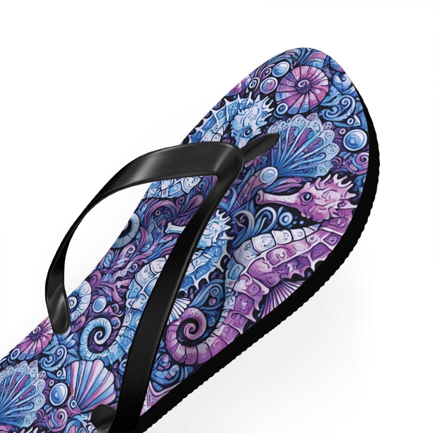 Flip Flops - Seahorses/Blue