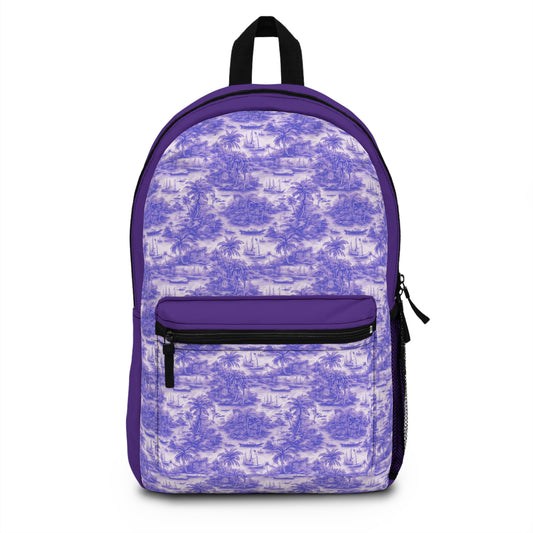 Tropical Backpack  / Tropical Toile #1, Purple