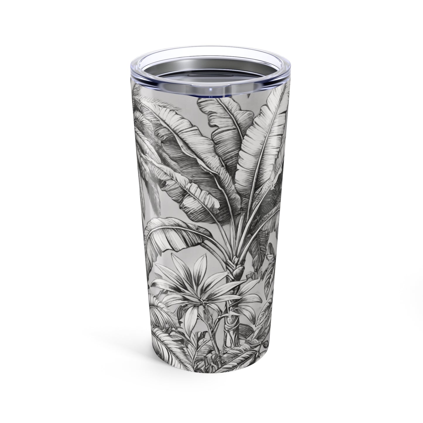 20oz Tropical Glossy Tumbler, Stainless Steel / Tropical Fruit, Newspaper