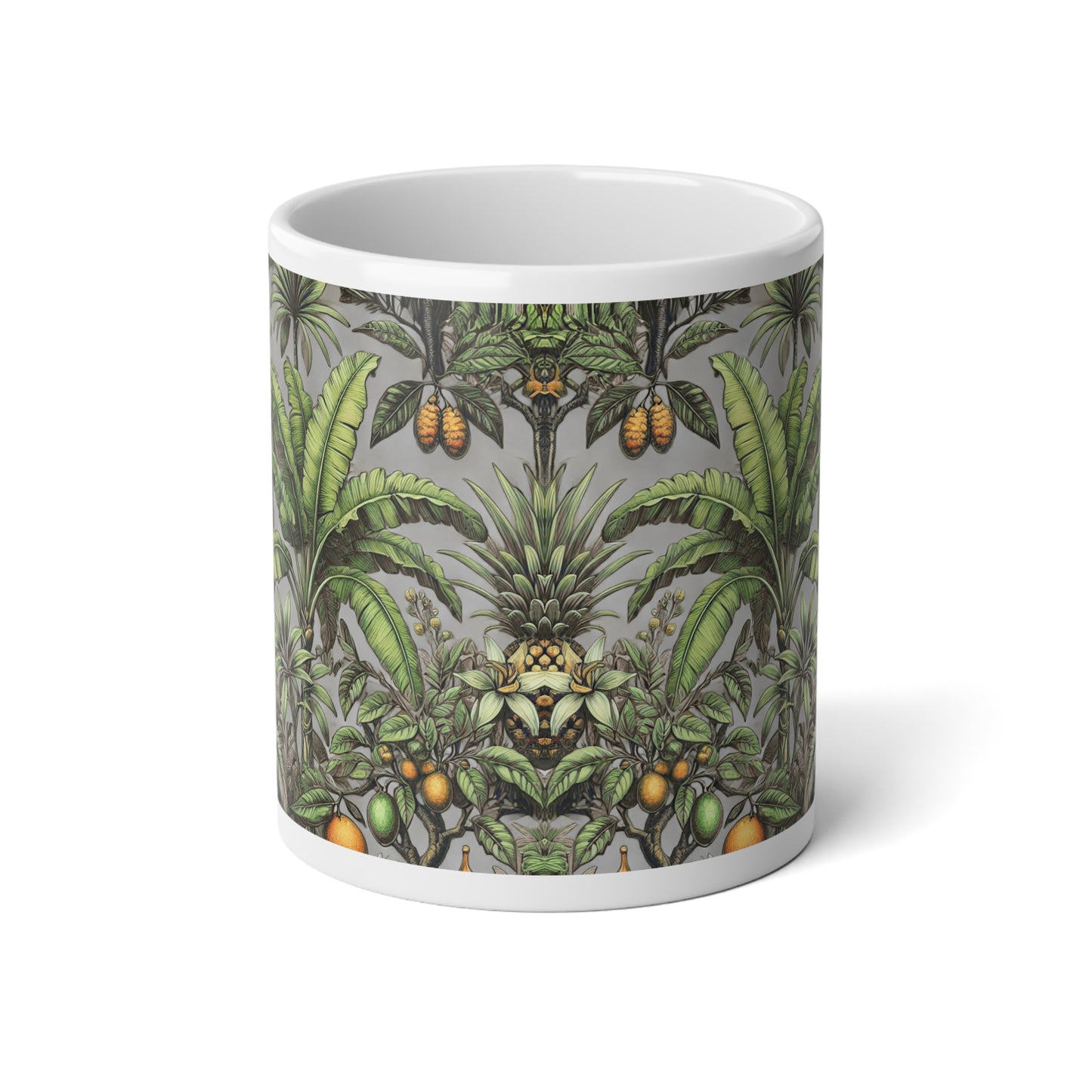 Jumbo Mug, 20oz, Tropical Fruit Grey | Tropical Coffee Cup