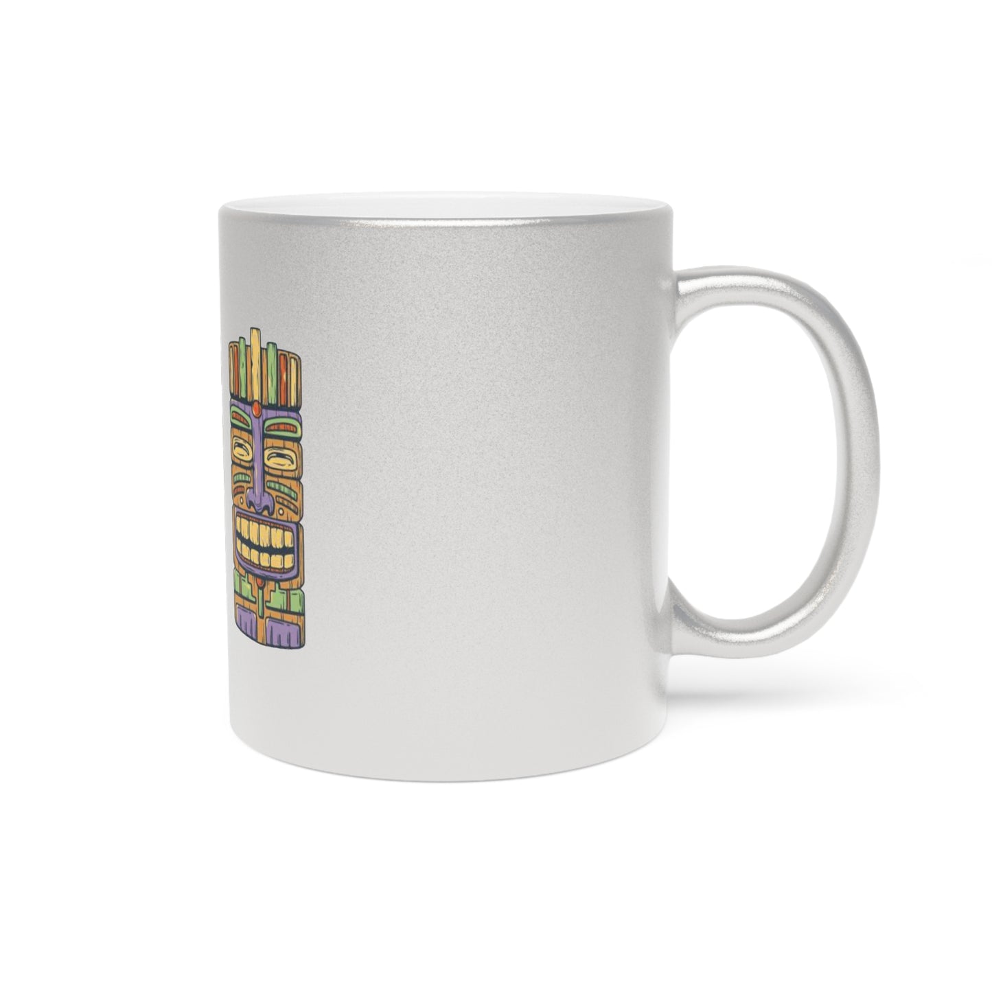 Colorful Totem Design Metallic Mug, Gold or Silver - Three Tiki Bros