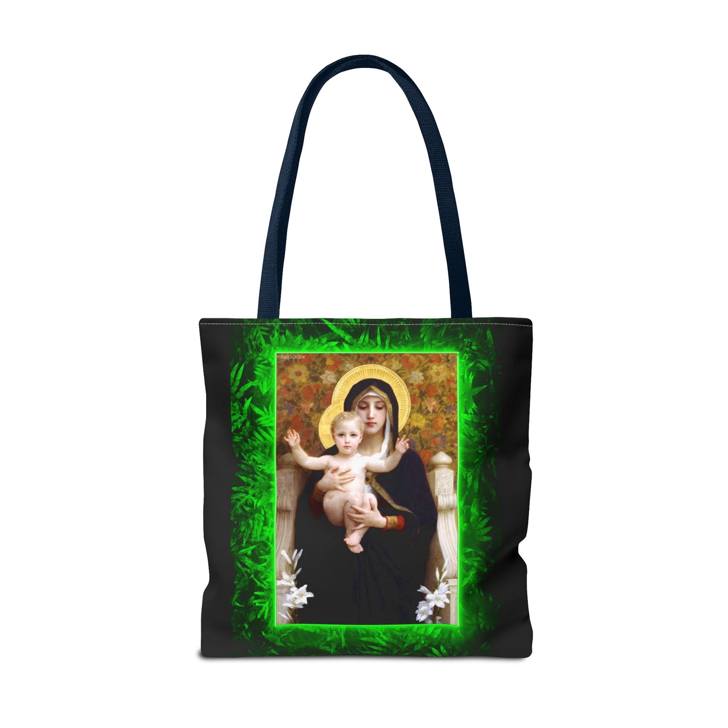 Religious Madonna of the Lilies Tropical Tote Bag - 3 Sizes