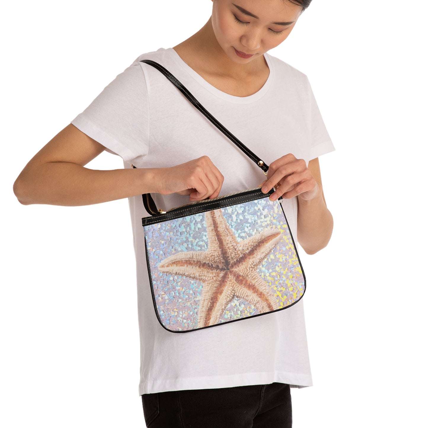 Tropical Beach Small Shoulder Bag | Stylish Crossbody Purse / Disco Starfish