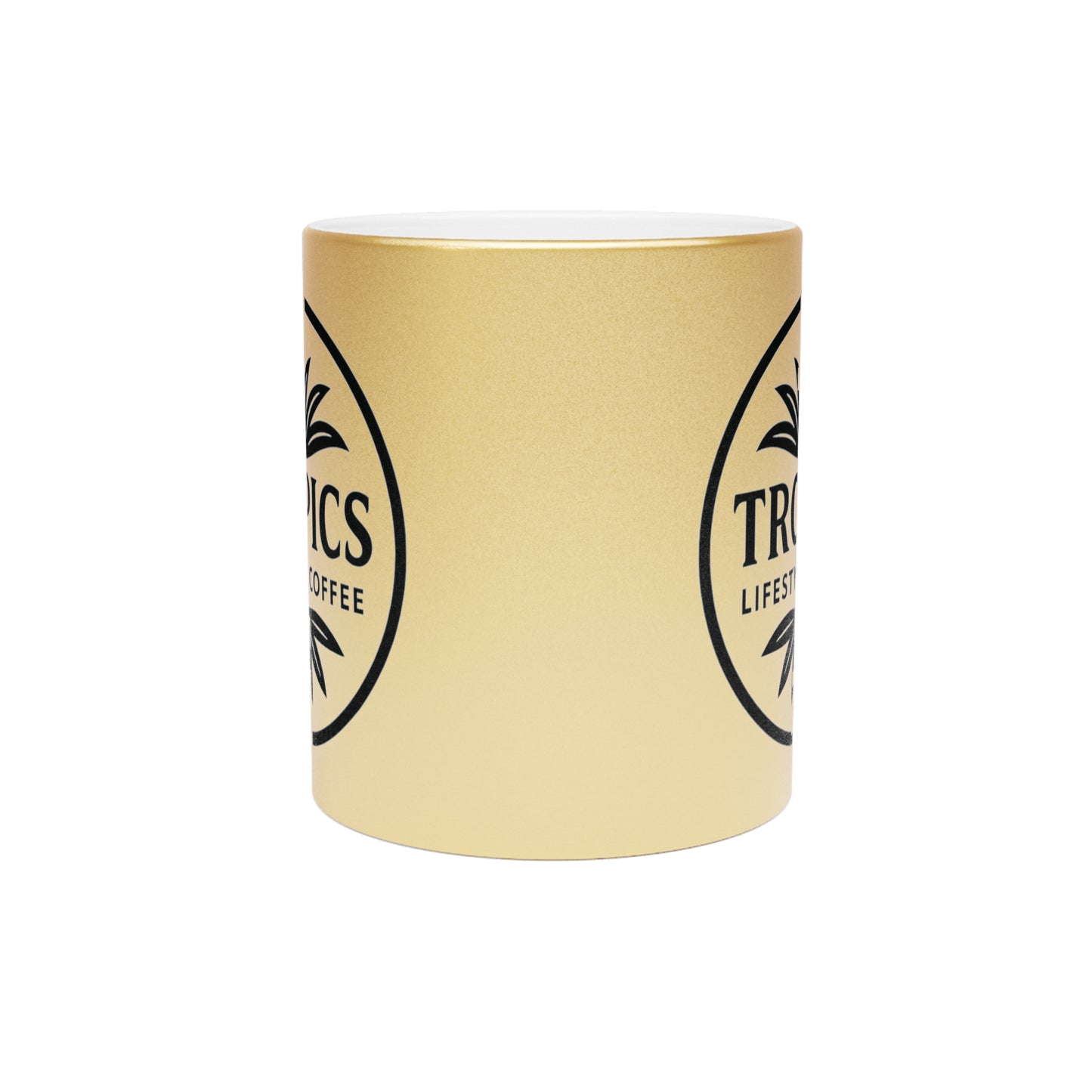 Tropical Metallic Mug, Gold or Silver - TLCoffee Art Box Logo