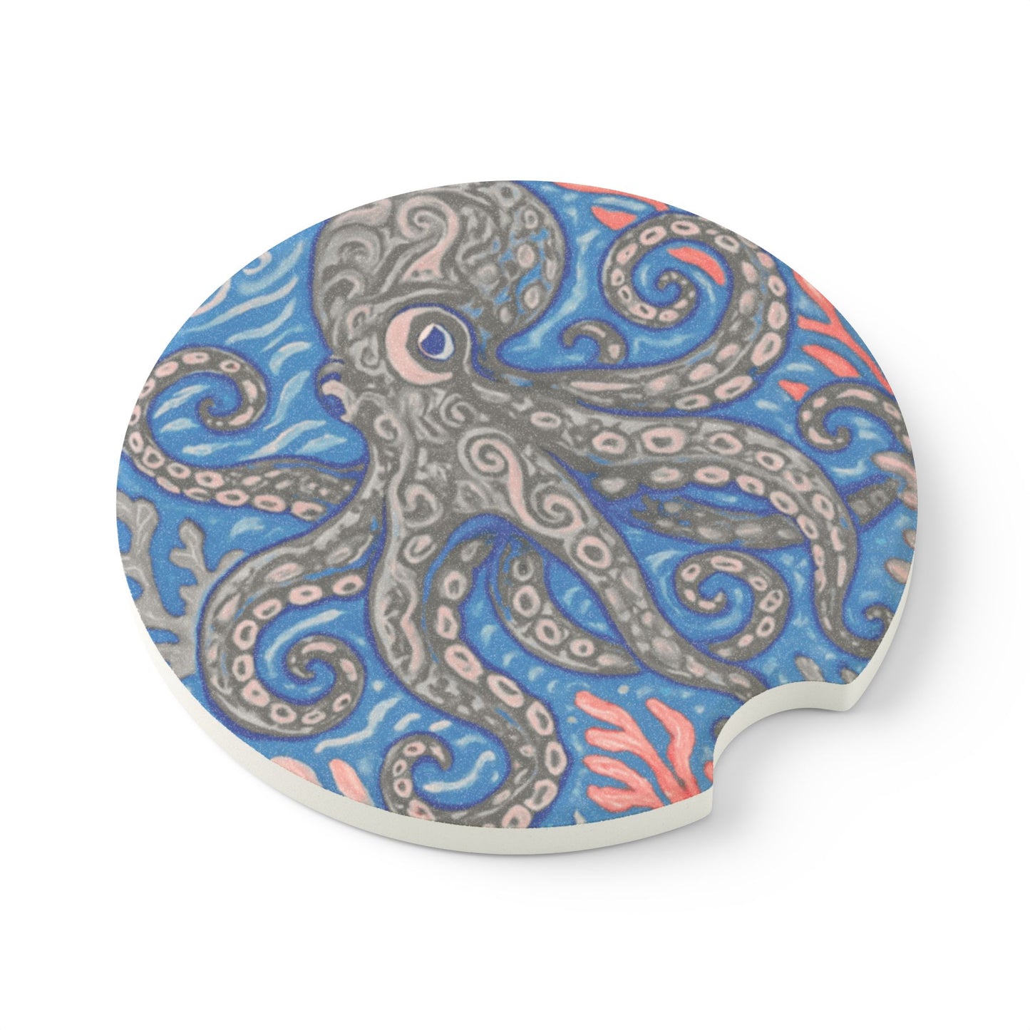 Soapstone Car Coaster - Grey Kraken Joe