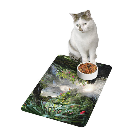 Pet Food Mat (12x18) - Misty Rainforest River