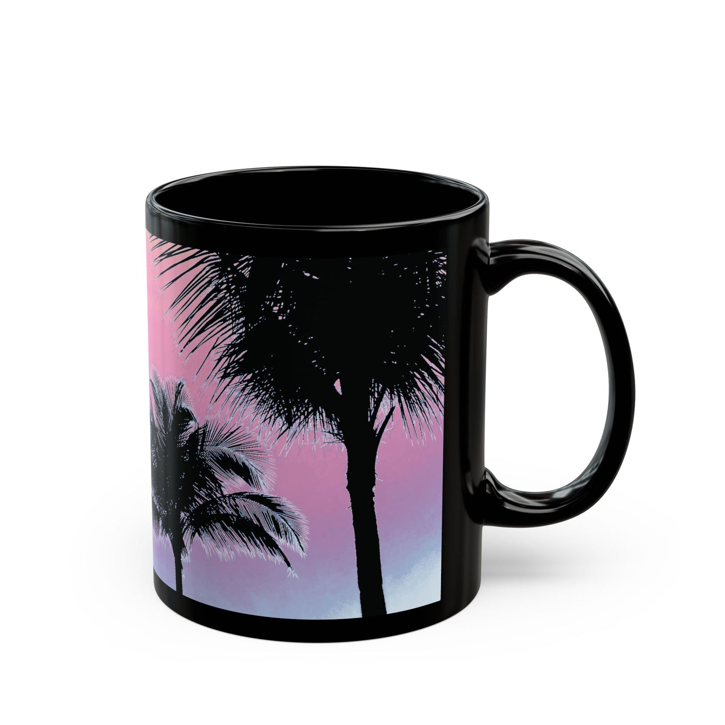 Black Coffee Mug - Palm Glow, Pastels