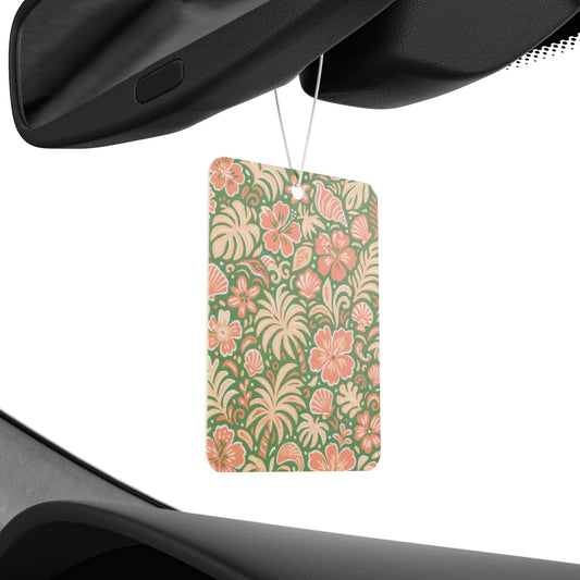 Beach Dreams/Green Car Air Freshener - Vibrant Tropical Aromatic Décor