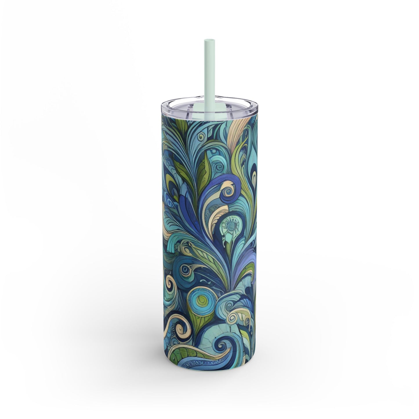20oz Matte Tumbler, 7 Colors - Stylish Travel Cup - Feather Currents, Blue