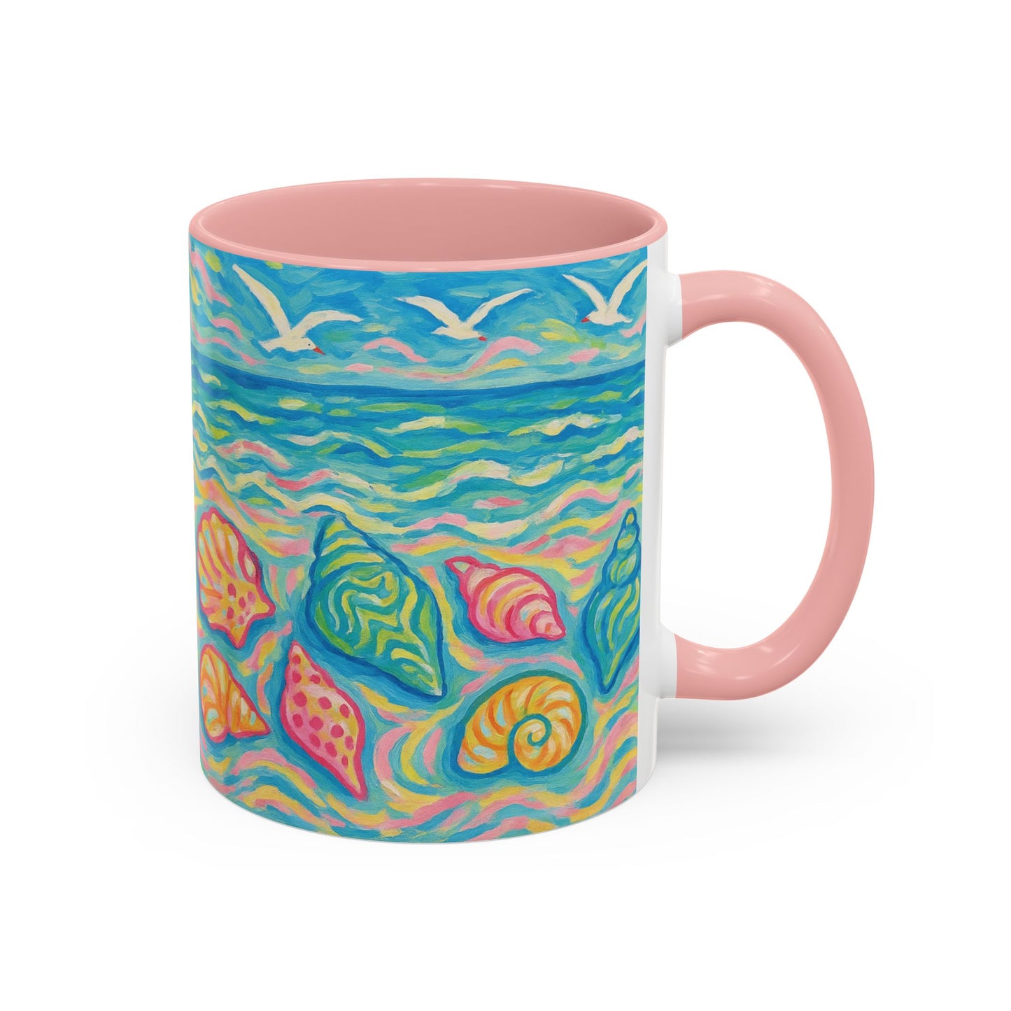 Accent Coffee Mug (11, 15oz), 8 Colors - Glow Seashells
