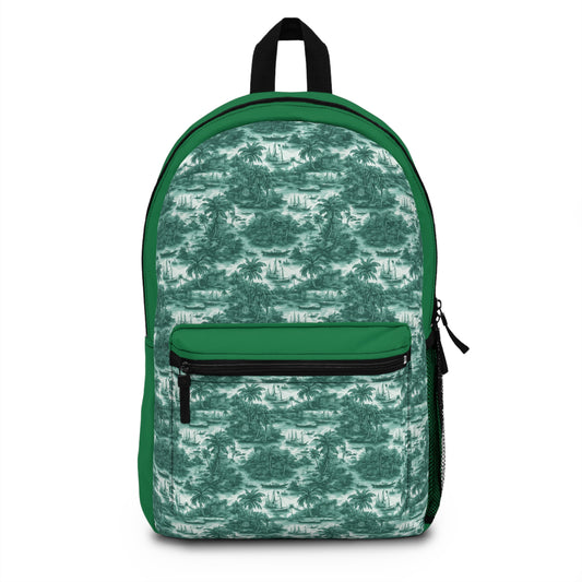 Tropical Backpack  / Tropical Toile #1, Evergreen