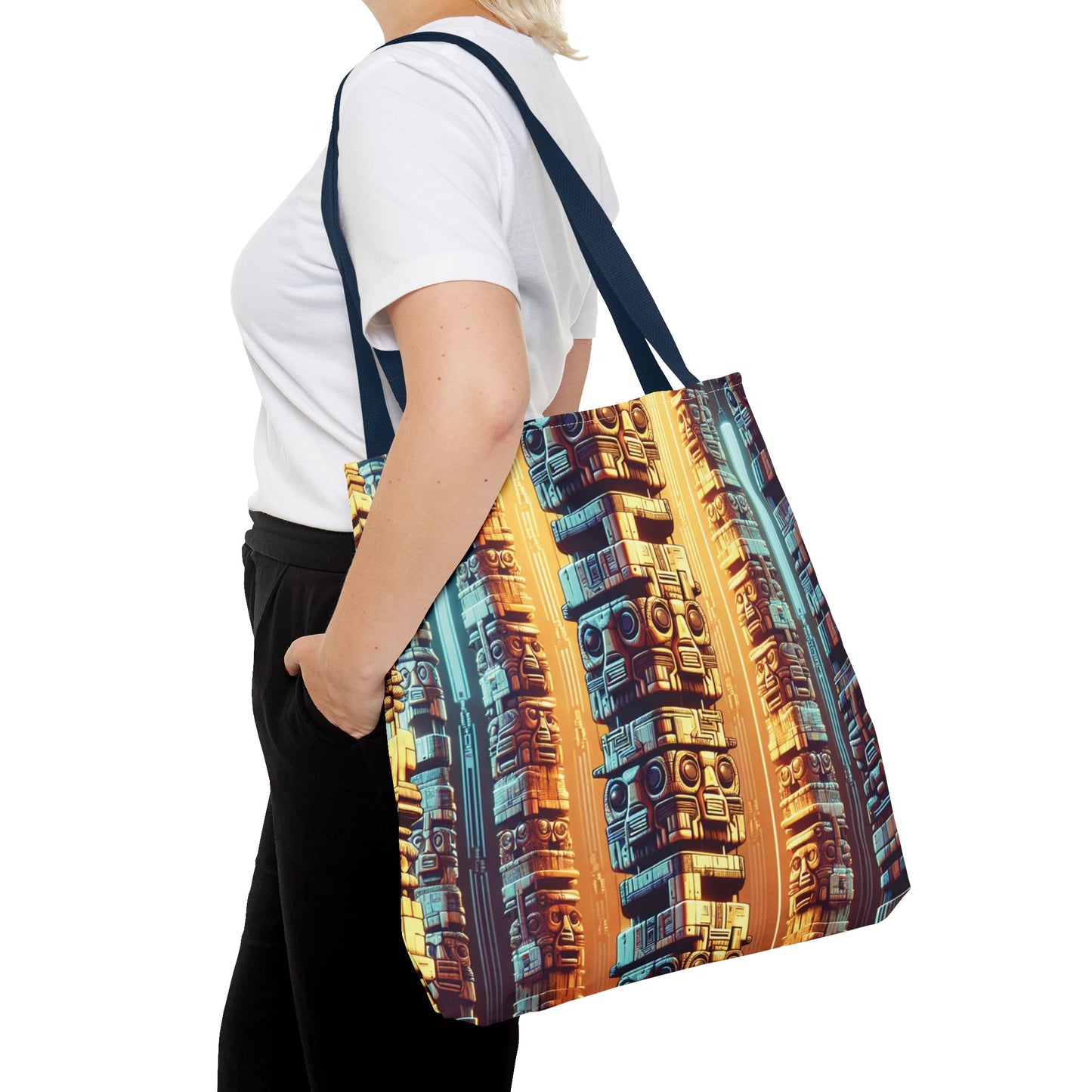 Techno Tiki Totems Tote Bag - 3 Sizes