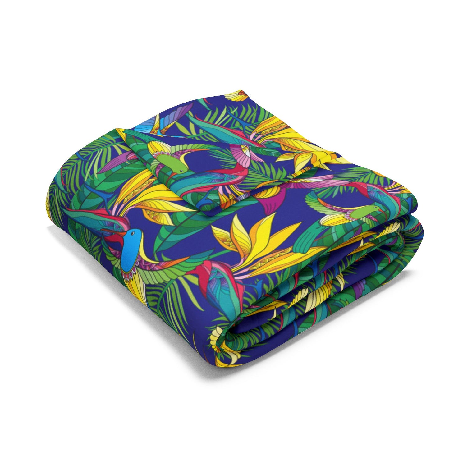 Bird of Paradise Fleece Blanket - Colorful Tropical Design