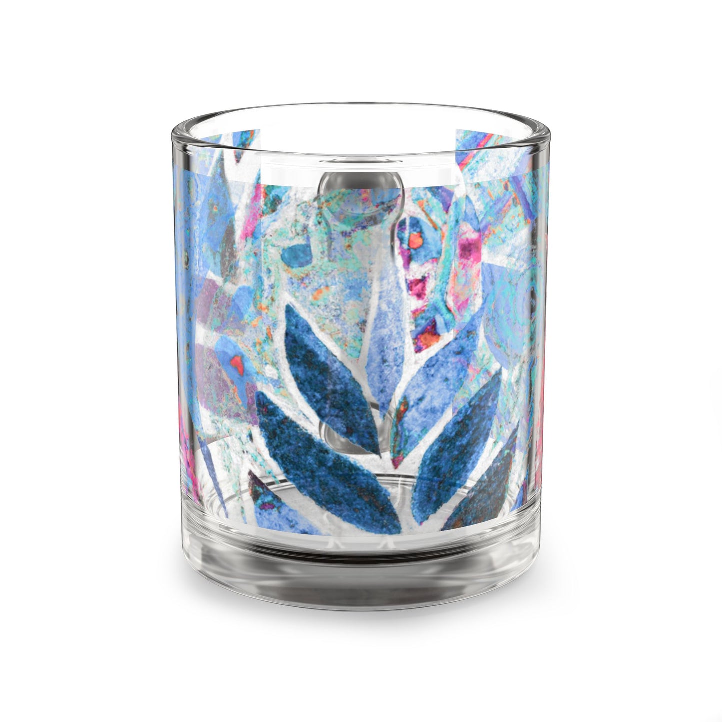 Tropical Glass Mug - 10oz Coffee Cup / Amazon Whimsy, Blue
