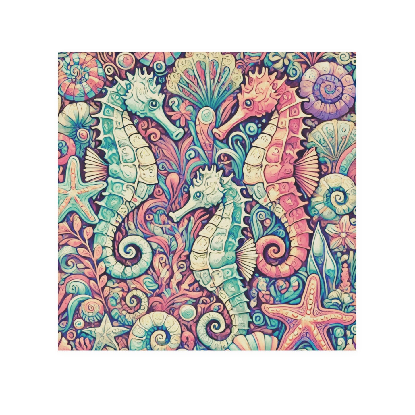 Face Towel - Seahorse Trio/Retro