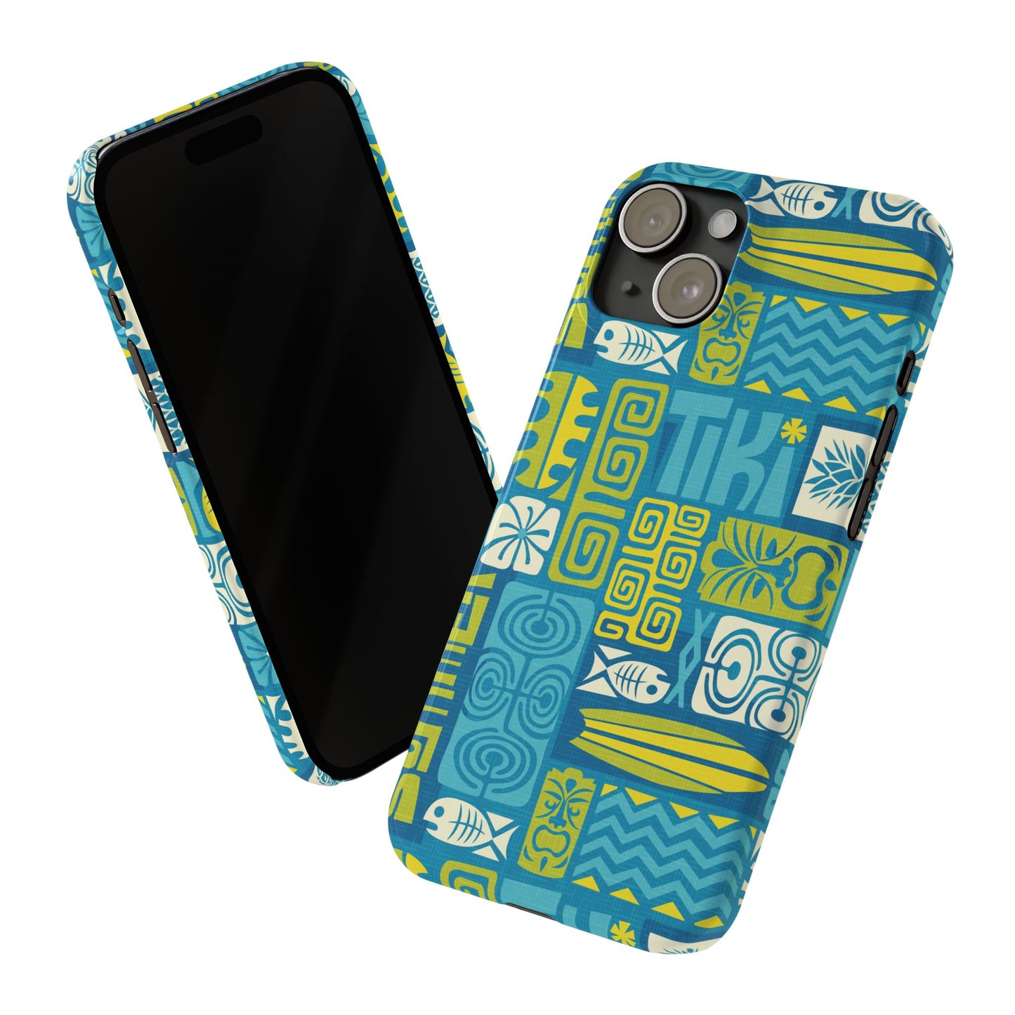 Slim Phone Cases - Tiki Poster Blue