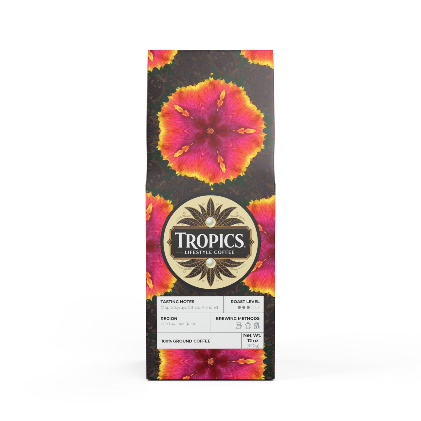 Palm Harvest Blend™ (Medium Roast) Specialty Grade Craft Coffee / Hibiscus Kaleido