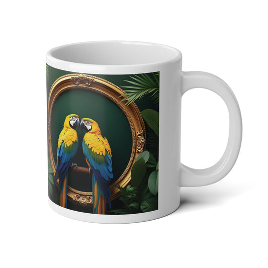 Jumbo Mug, 20oz, Framed Macaw Parrots | Tropical Coffee Cup