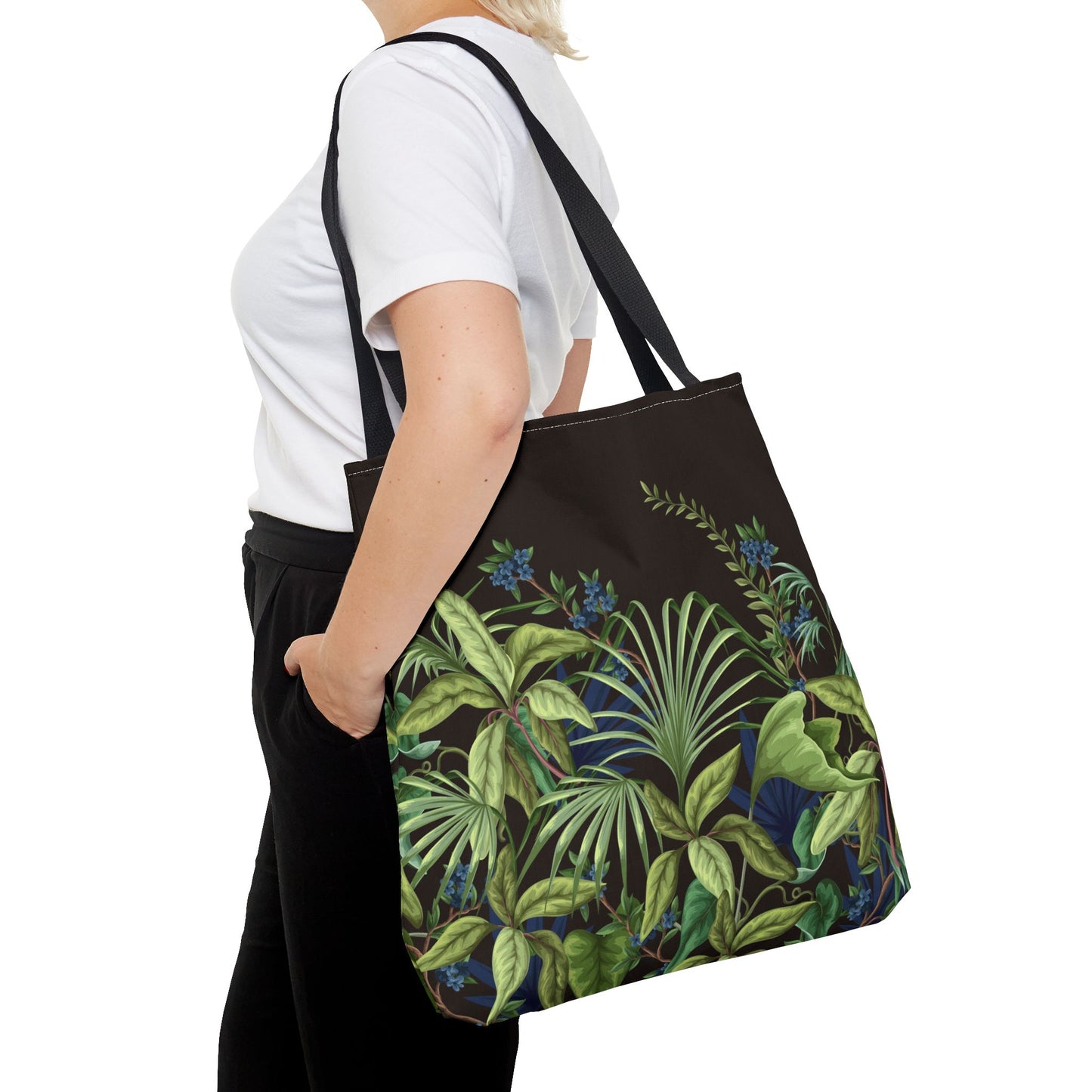 Tropical Midnight Jungle Tote Bag - 3 Sizes