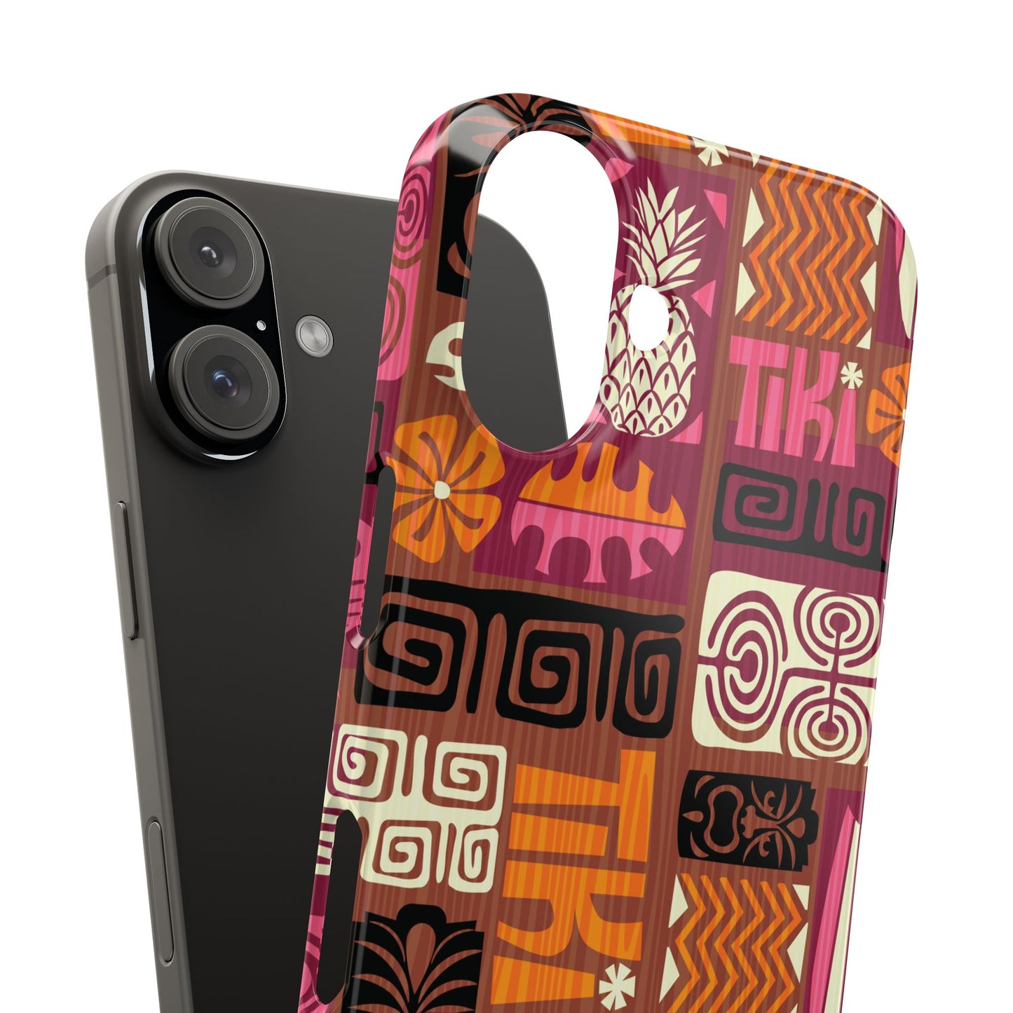 Slim Phone Cases - Tiki Poster Pink/Orange