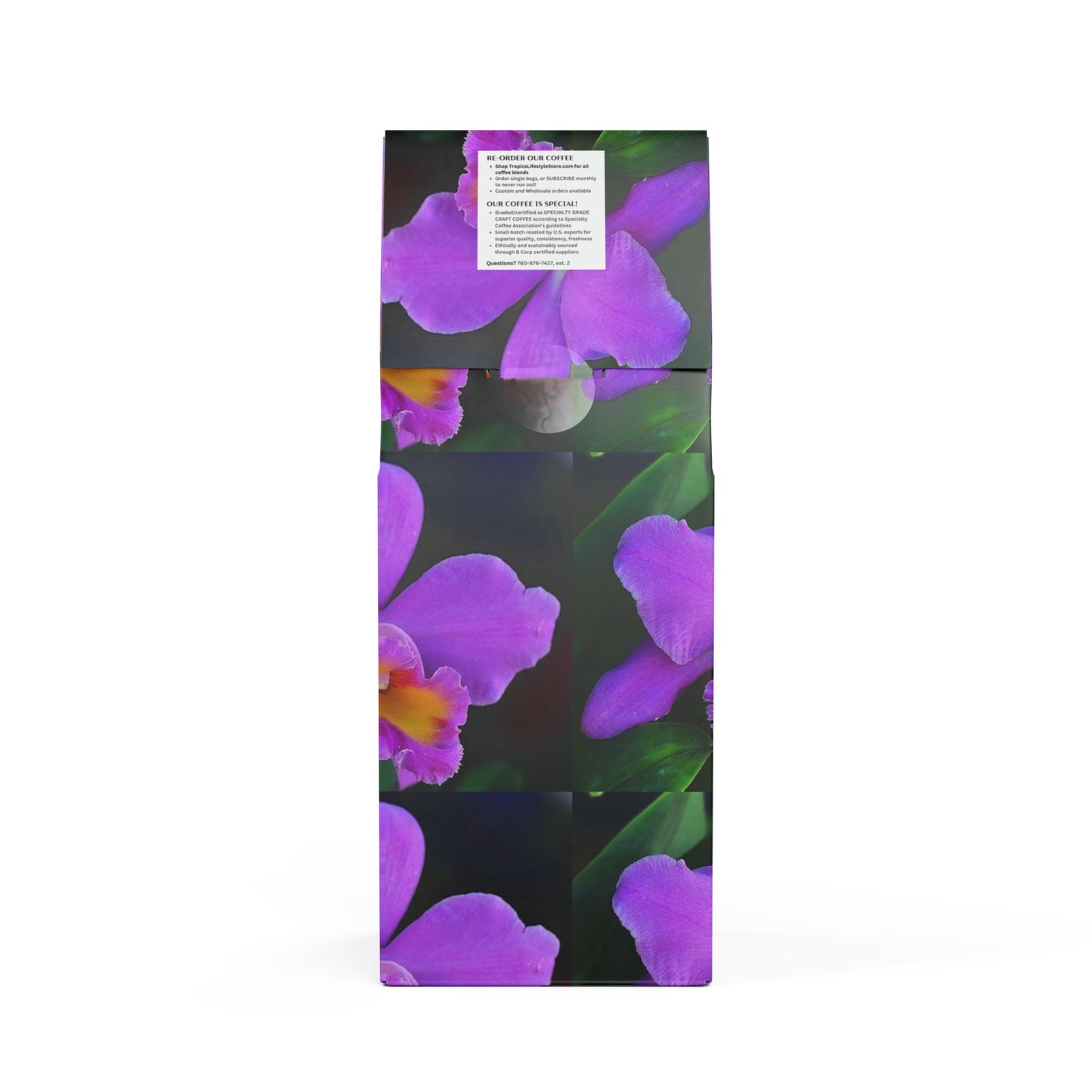 Cocoa Palms Blend™ (Medium-Dark Roast) Specialty Grade Craft Coffee / Real Purple Orchid