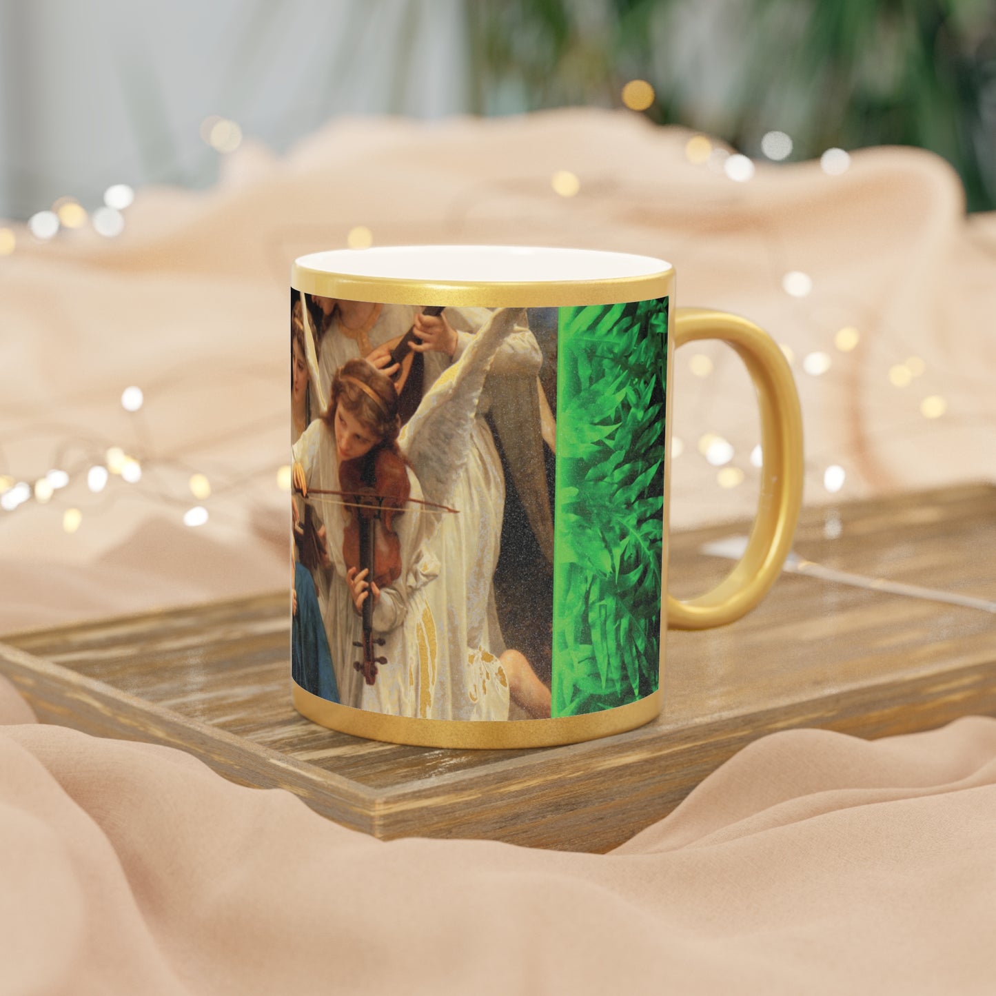 Religious Metallic Mug, Gold or Silver - MACRO "Tropical Glow Song of the Angels"