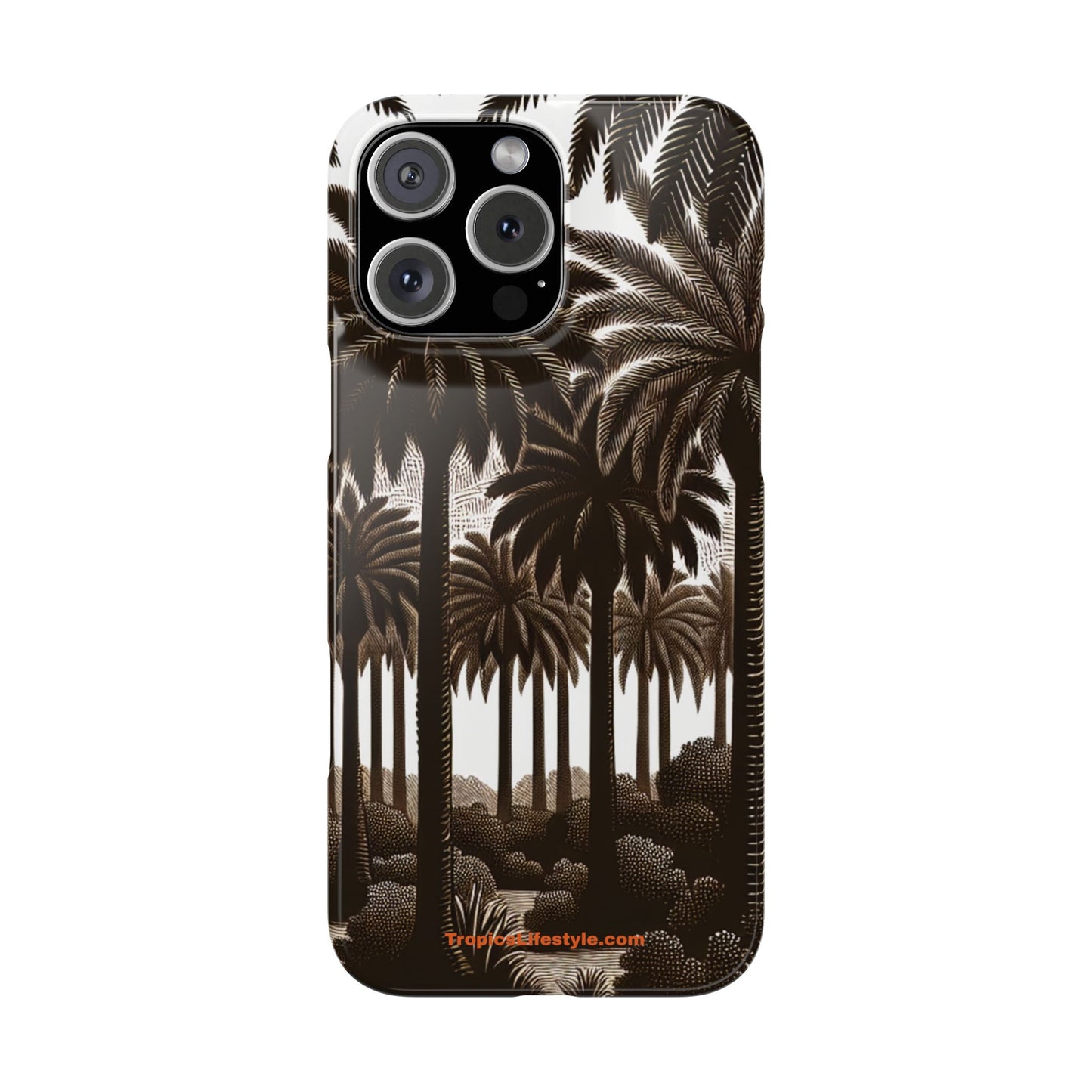 Slim Phone Cases - Woodcut Palm Grove