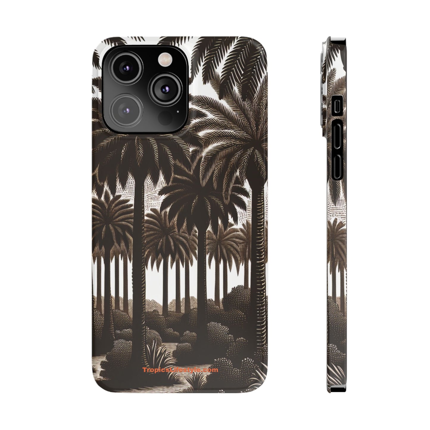 Slim Phone Cases - Woodcut Palm Grove