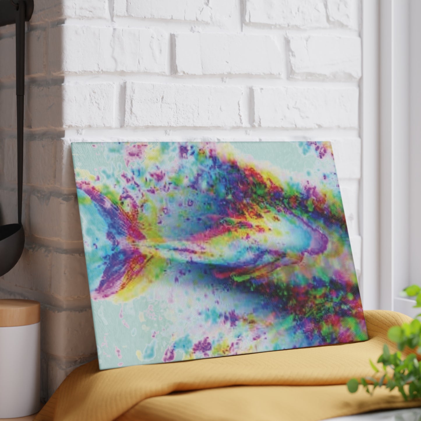 Glass Cutting Board, 2 sizes - Solo Mermaid, Rainbow Trace