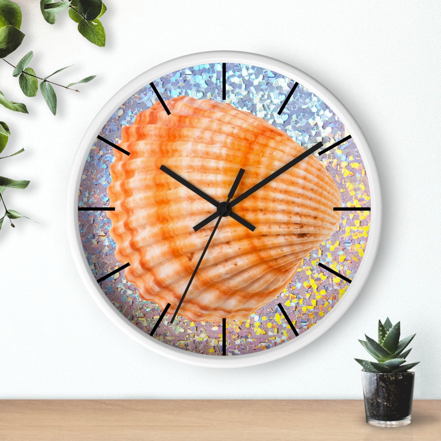 Wall Clock, Disco Orange Scallop, Hands/Base Variants