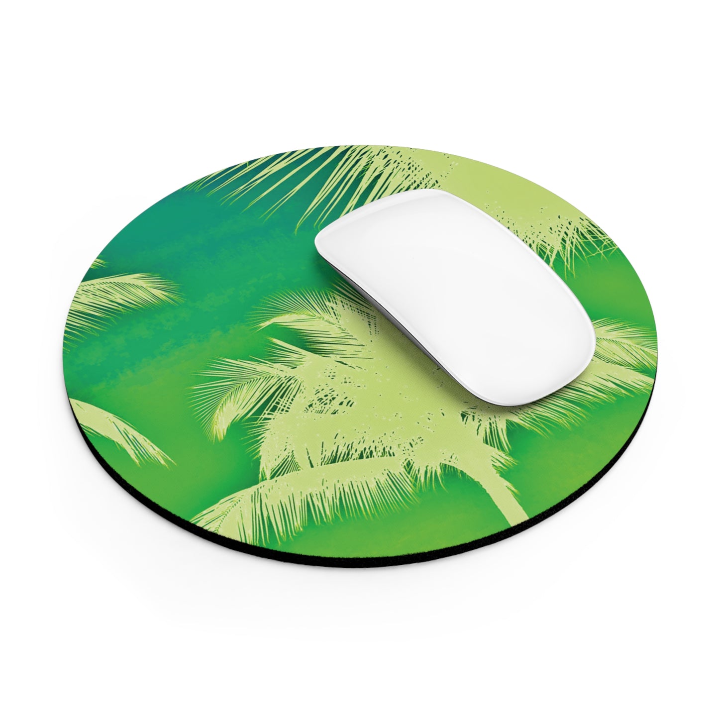 Coastal Mouse Pad, 2 Shapes - Beach Vibes for Home Office & Gamer / Palm Glow, Green