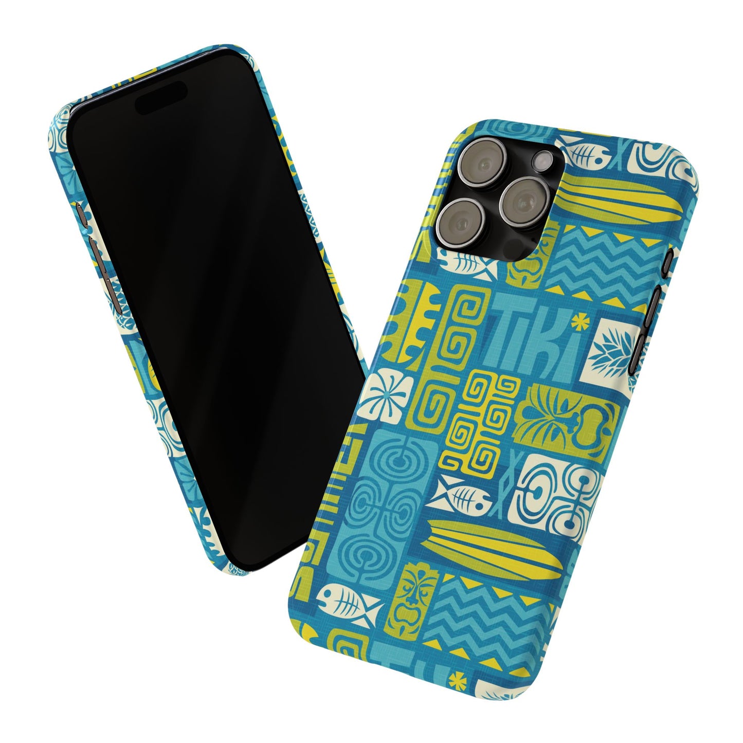 Slim Phone Cases - Tiki Poster Blue