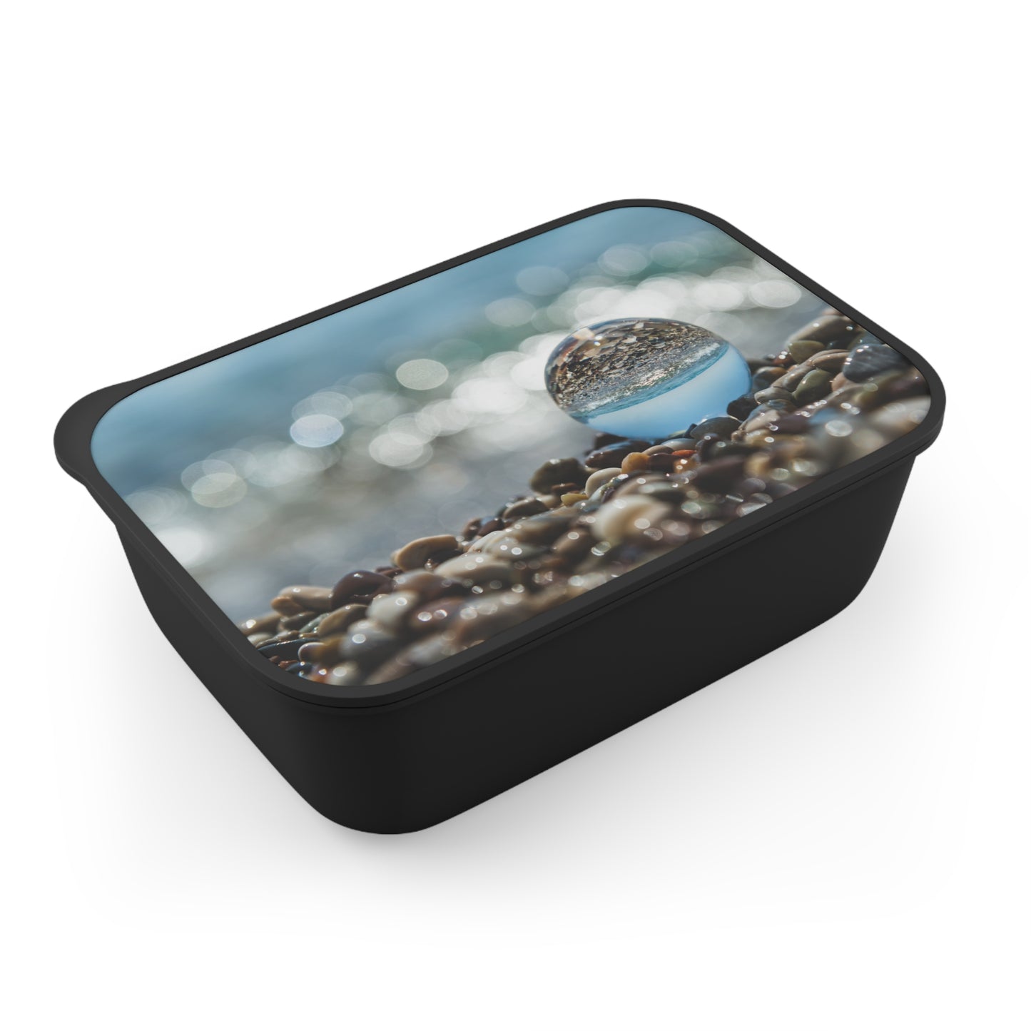 Bento Box with Utensils - Crystal Ball on Pebble Beach