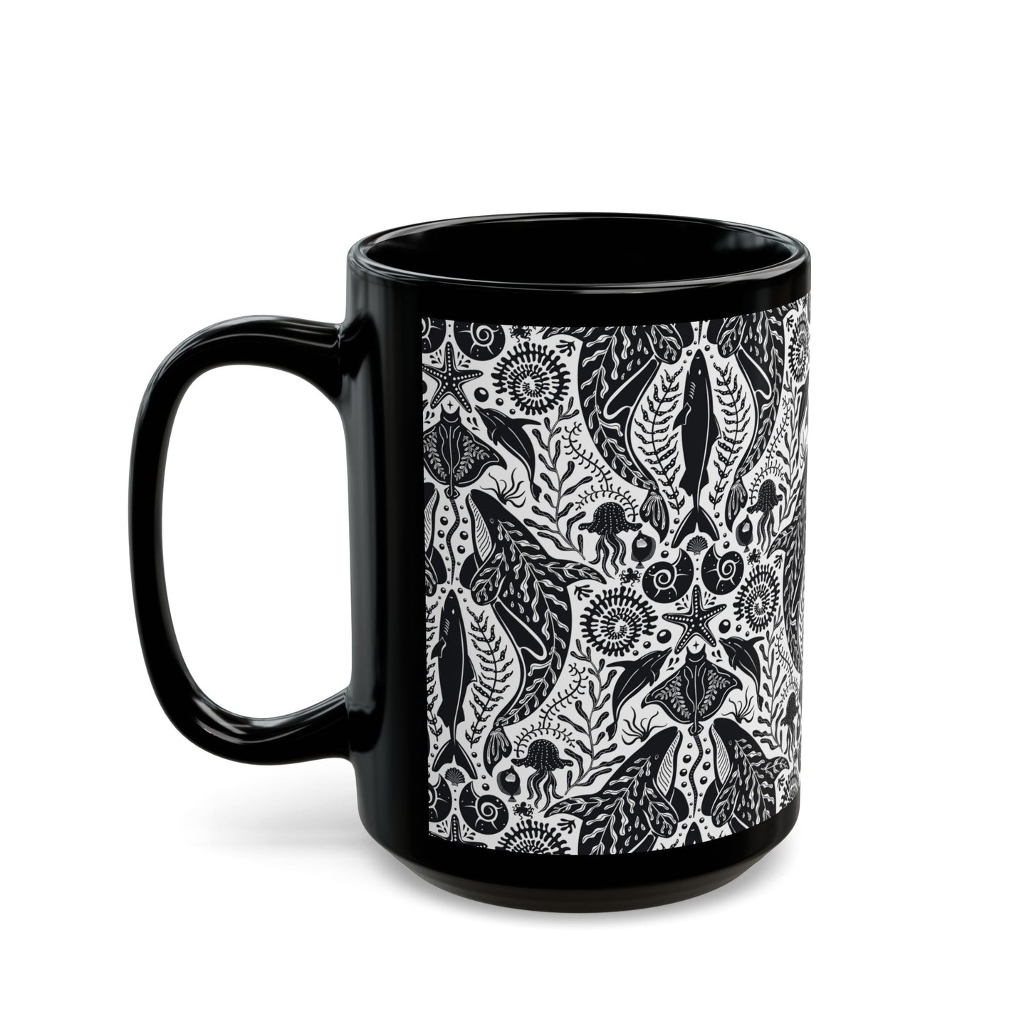 Black Coffee Mug, Mystic Ocean