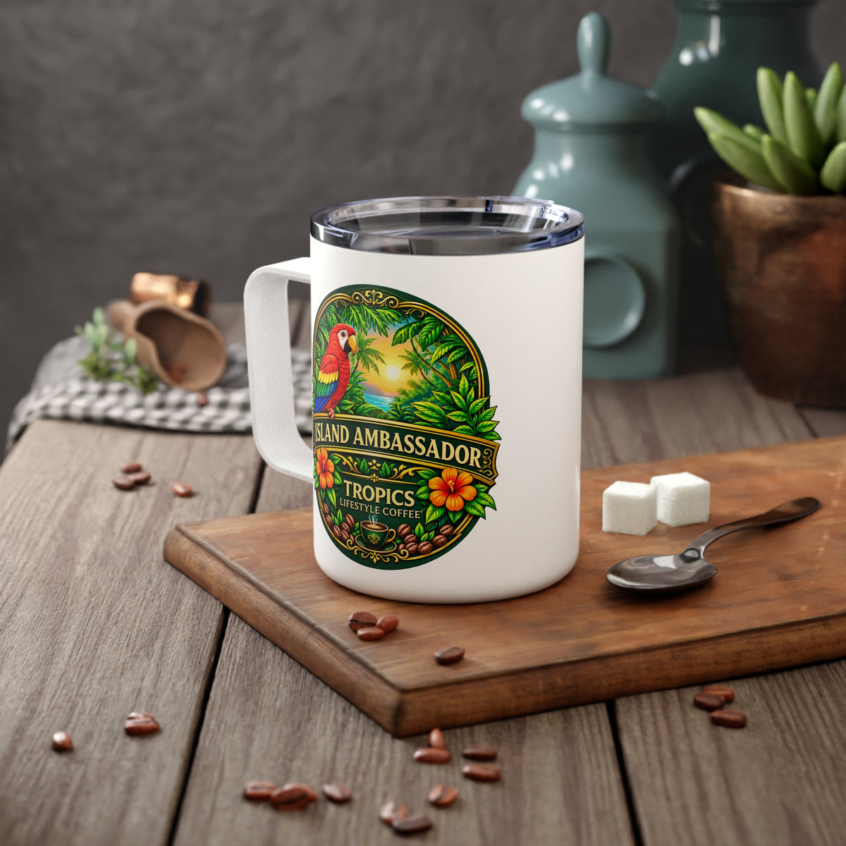 Insulated Coffee Mug, 10 oz - Island Ambassador Earned