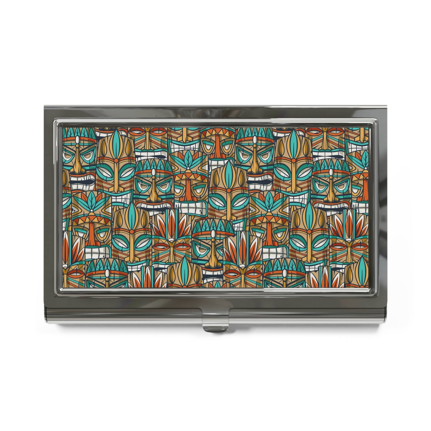 Business Card Holder - Turquoise Tiki Party