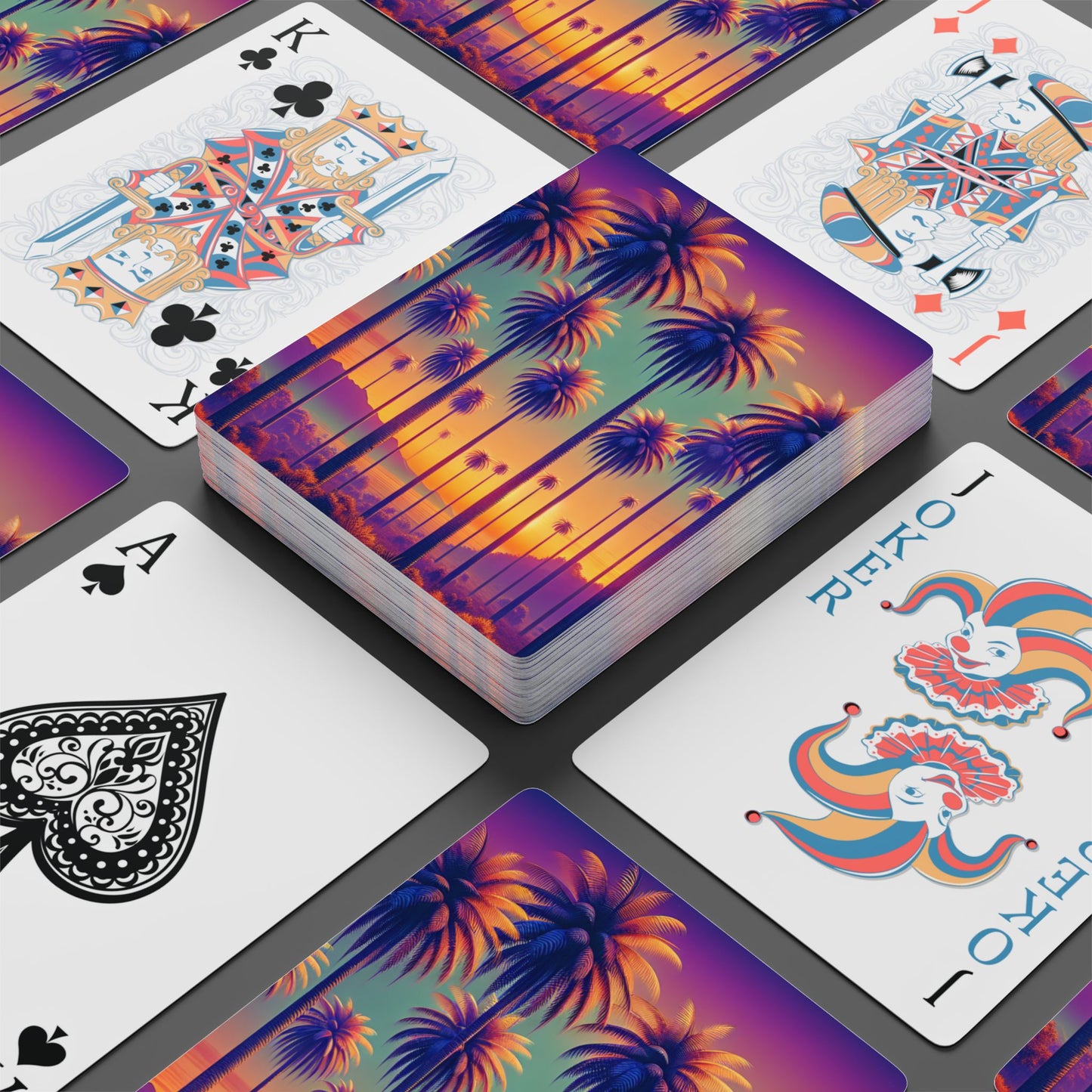 Poker-Sized Playing Cards - Sunset Palms