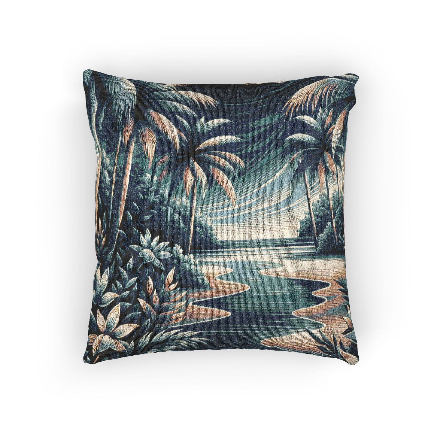 Woven Pillow, 17"W x 18"L - Beach Blues