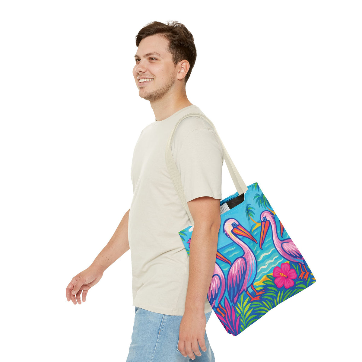 Beach Pelican Party Tote Bag - 3 Sizes