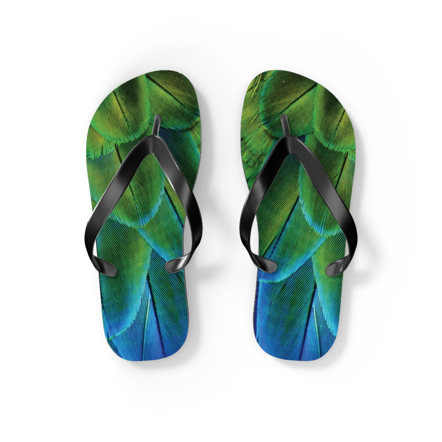 Flip Flops - Shimmering Peacock Plumes