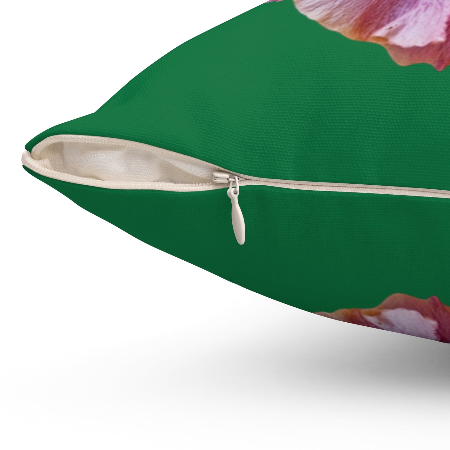 Decorative Pillow - Accent Cushion, 4 Sizes / Photo Purple Hibiscus, Dark Green