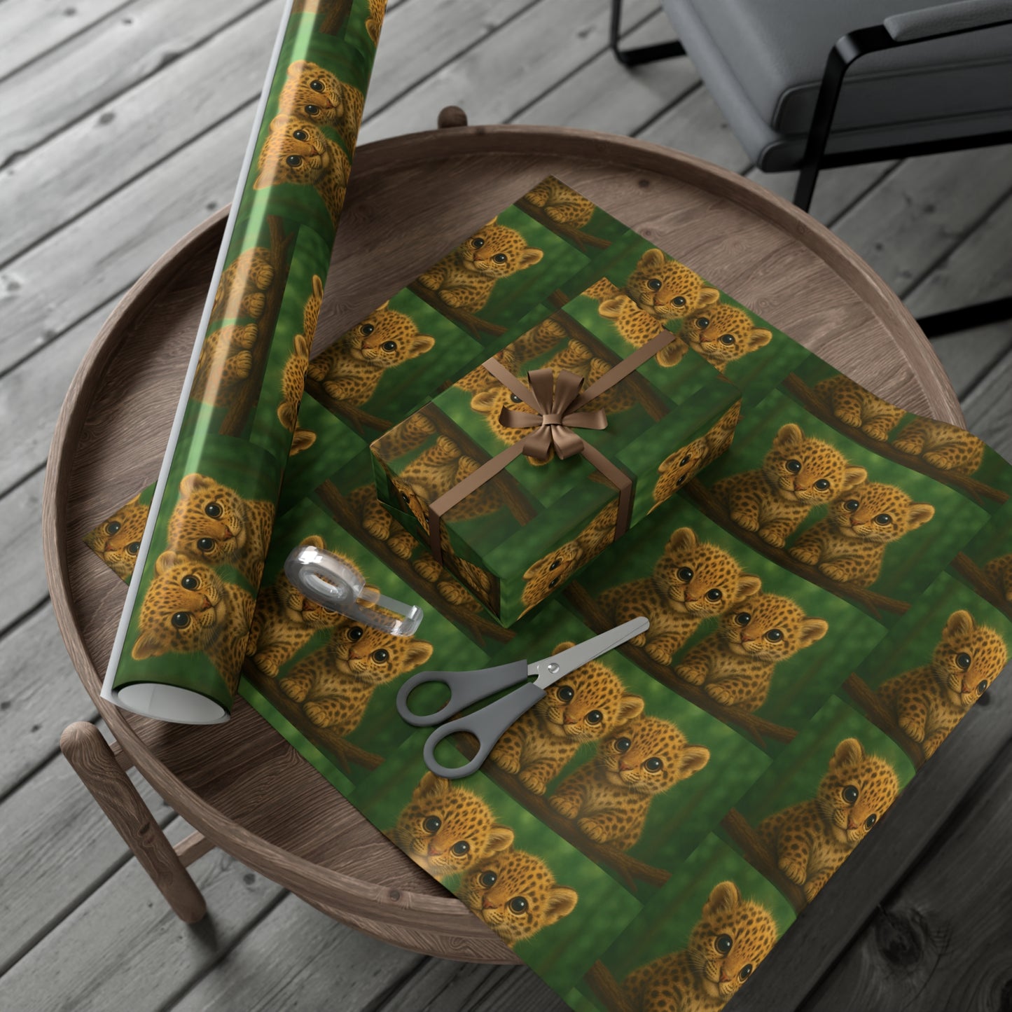 Wrapping Paper - Tropical Gift Wrap for All Occasions / 3 Sizes, 2 Finishes / Baby Jaguars