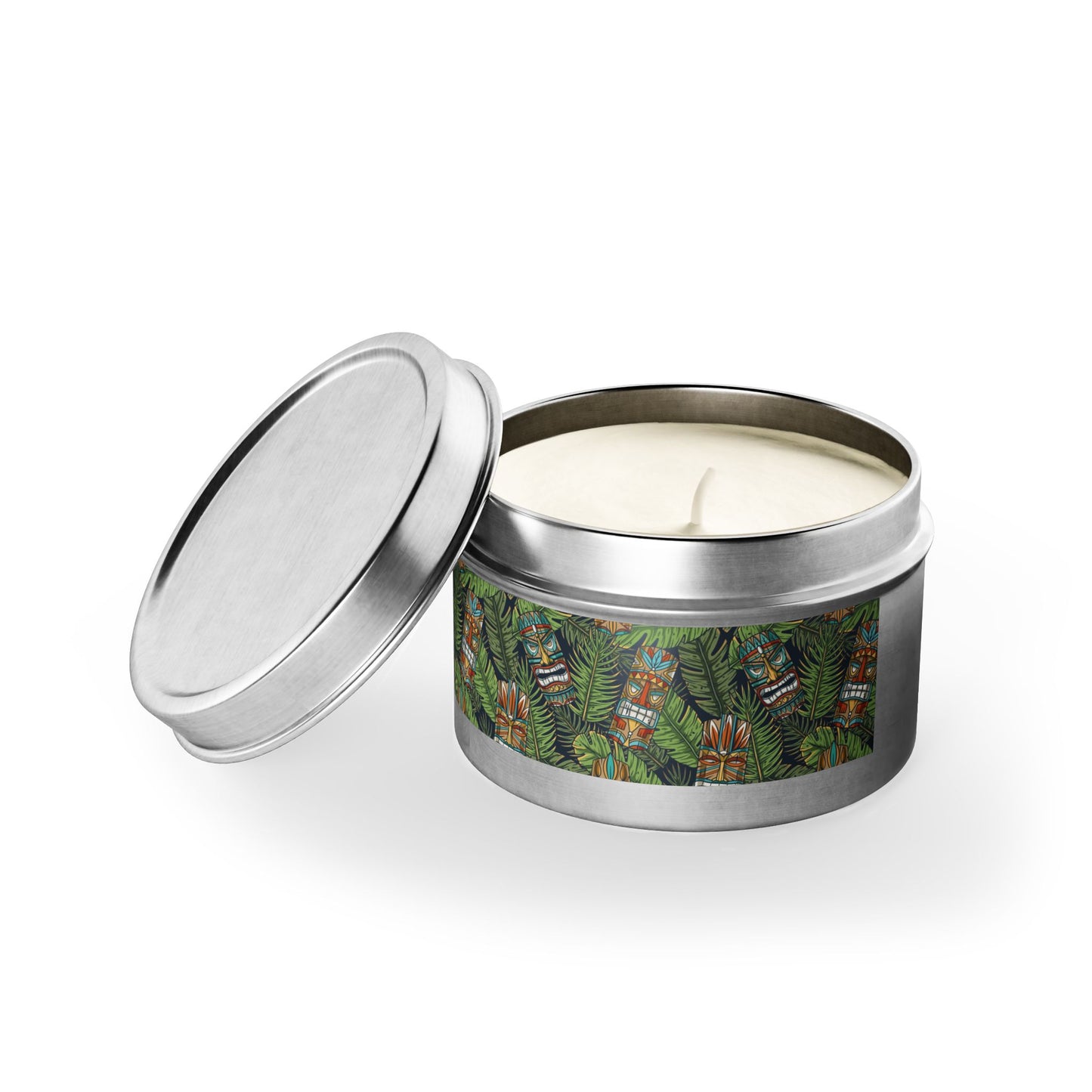 Tin Candles, 2 sizes, 3 tin colors - Tiki Greenery