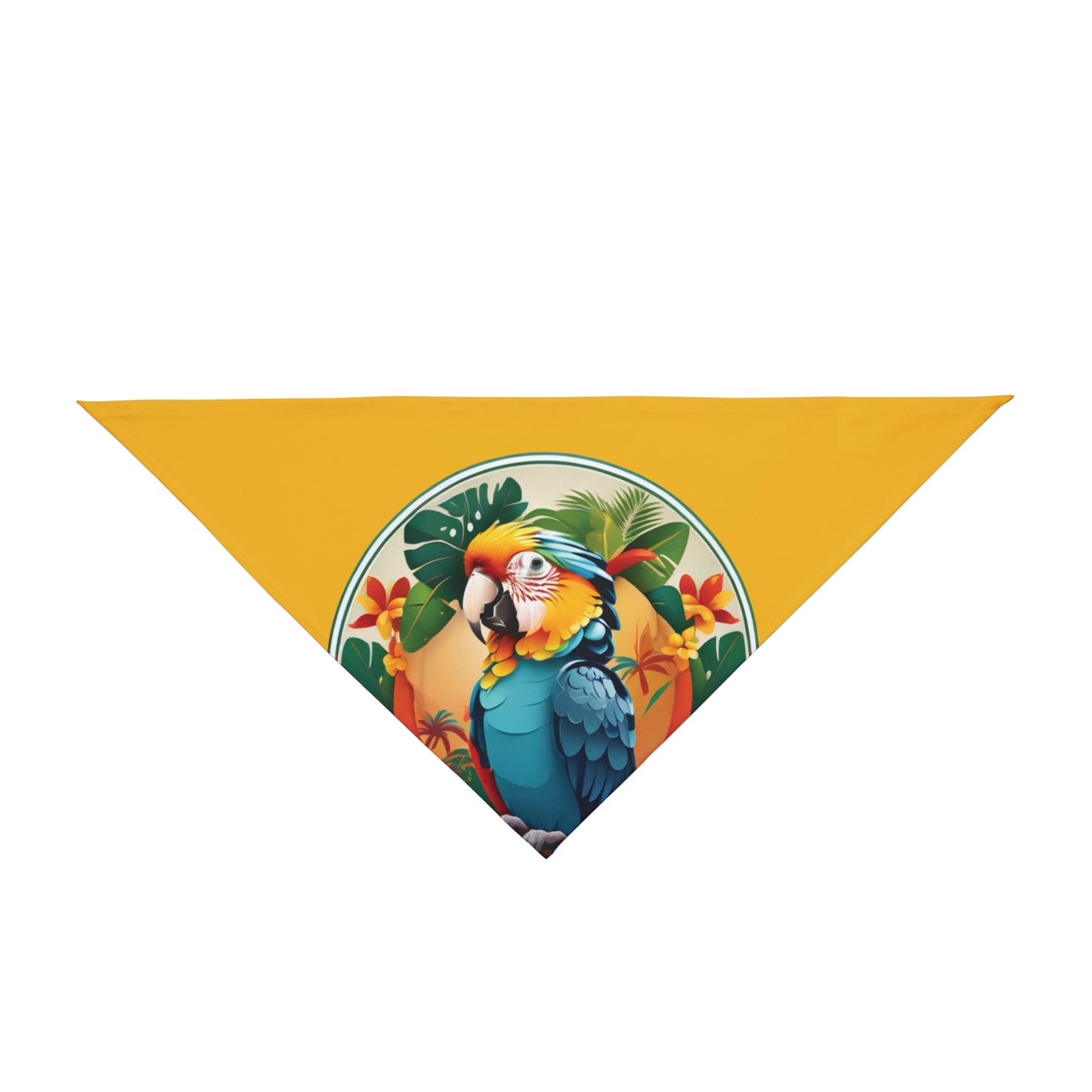 Yellow Parrot Friend Tropical Pet Bandana, 2 Sizes - Stylish accessory for dogs & cats