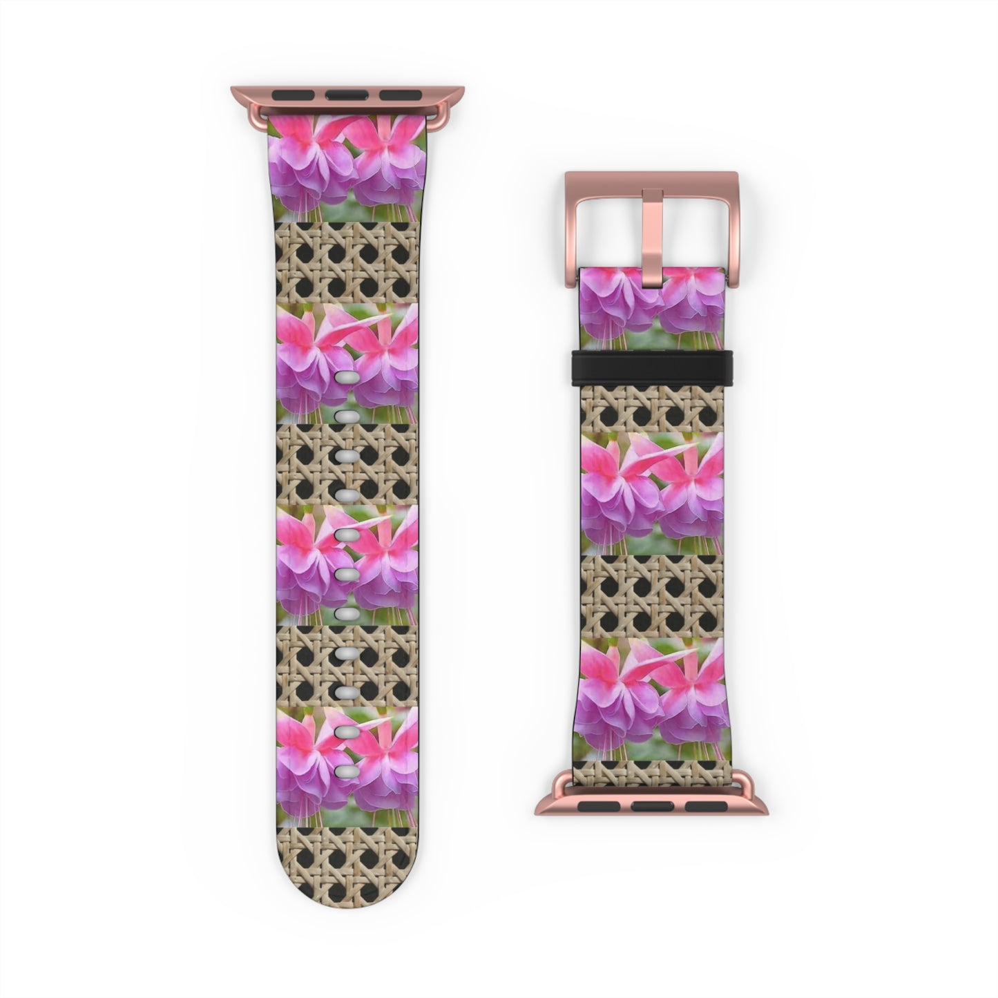Apple Watch Band - Tropical Wicker and Two Fuchsias